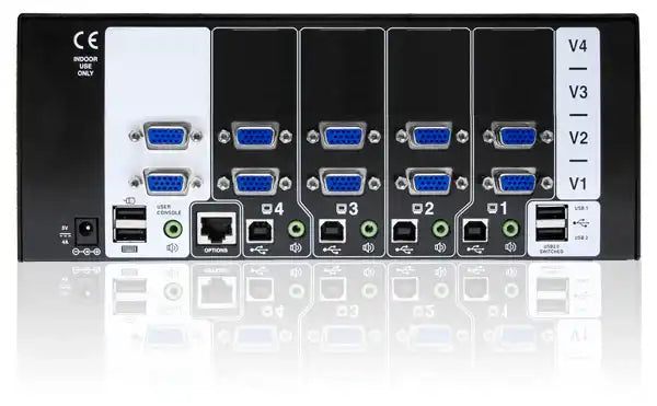 Adder AV4PRO-VGA-DUAL-US: 4-Port Dual VGA USB KVM Switch for Multi-Monitor Sharing KVM Switches Adder Technology