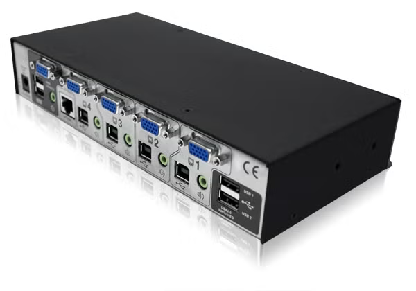 AdderView 4 PRO VGA: 4-Port KVM Switch for Secure Multi-Computer Control