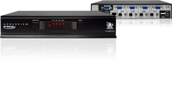 AdderView 4 PRO VGA: 4-Port KVM Switch for Secure Multi-Computer Control