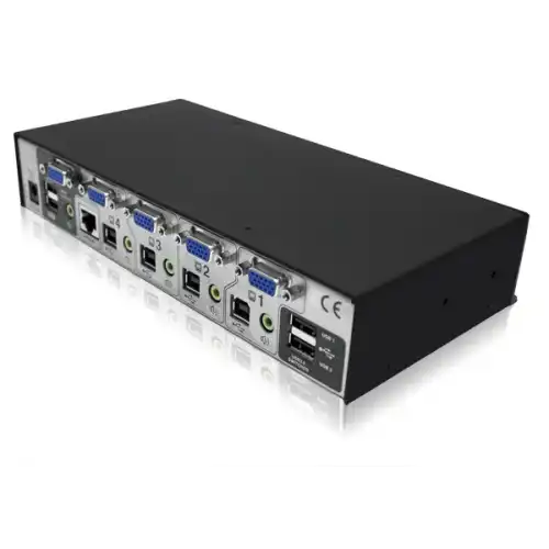 AdderView AV4PRO-VGA-IEC: 4-Port USB KVM Switch with Audio for High-Res VGA Sharing KVM Switches Adder Technology