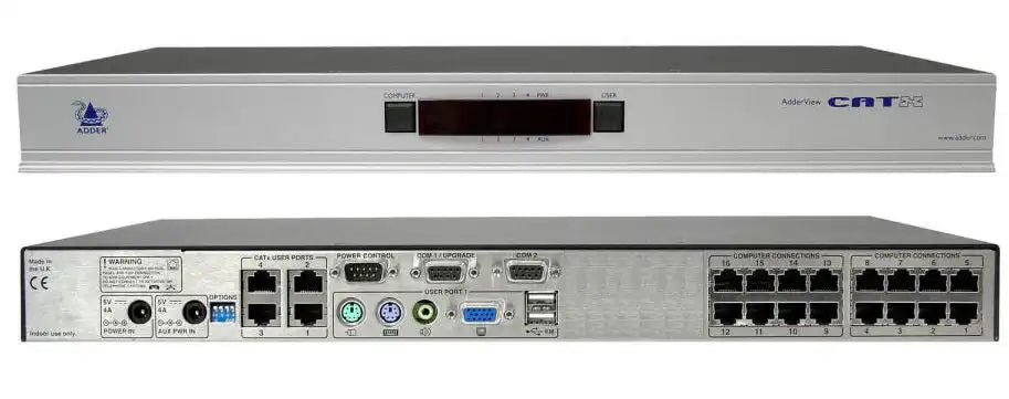 AdderView AVX4016-US: 4-User 16-Port CATx KVM Switch for Secure Multi-Server Access KVM Switches Adder Technology
