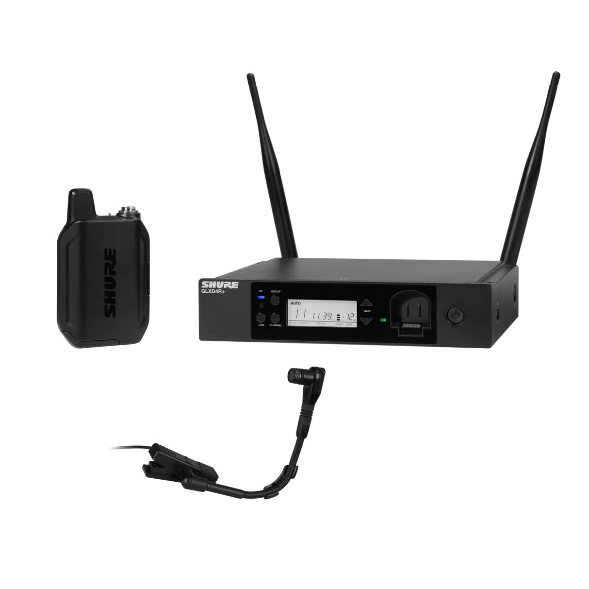 Shure GLXD14R+/B98 Digital Wireless Rackmount Instrument System with BETA 98H/C Microphone Microphones Shure