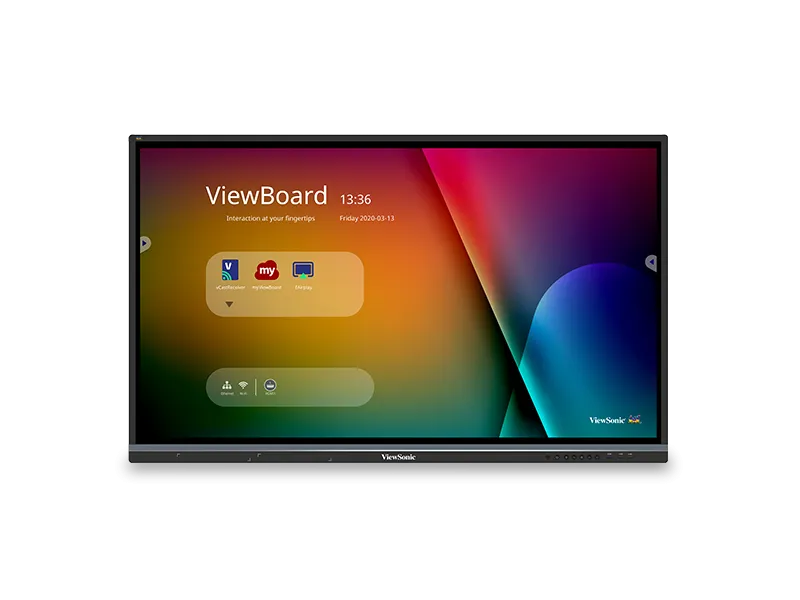 ViewSonic IFP7550-C2 75" 4K Interactive ViewBoard Bundle, 40-Point Multi-Touch, myViewBoard Suite, 40W Soundbar, VB-WIFI-001 Adapter, NMP760 Chromebox, ADA-Compliant Mobile Cart for Education Interactive Displays ViewSonic