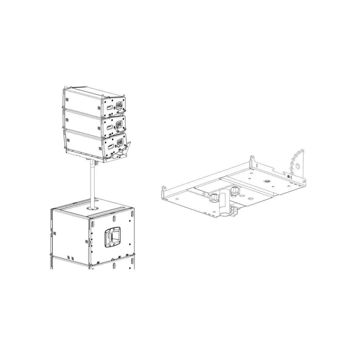 JBL VTX A6 BP Base Plate – Ground Stacking & Pole Mount Adapter Speakers JBL Professional