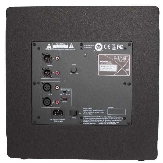 PhaseTech Power Lux PL-12s 12" Sealed DSP Subwoofer – Black Speakers SoundTube