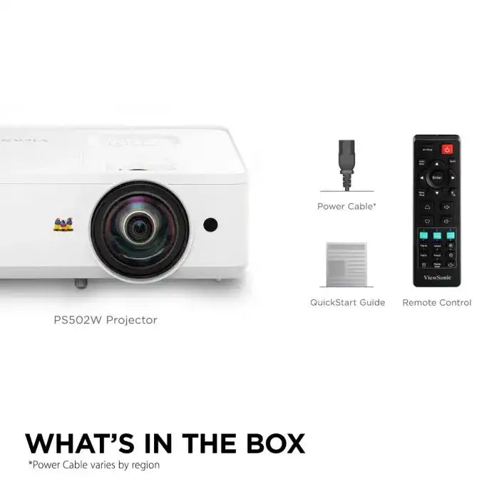 ViewSonic PS502W 4,000 ANSI Lumens WXGA Short Throw DLP Projector Projection ViewSonic
