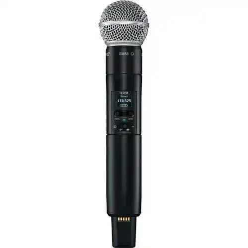Shure SLXD24D/N8CB Dual Wireless Handheld System – Nexadyne 8/C Cardioid, Digital Wireless Microphones Shure