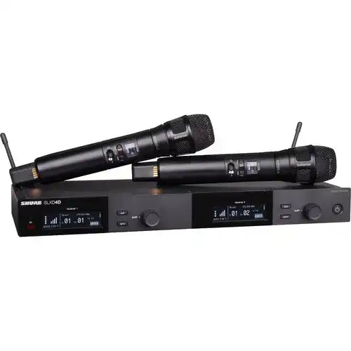 Shure SLXD24D/N8SB-H55 Dual Wireless Handheld Microphone System – Nexadyne 8/S, Dual Handheld Transmitters Microphones Shure