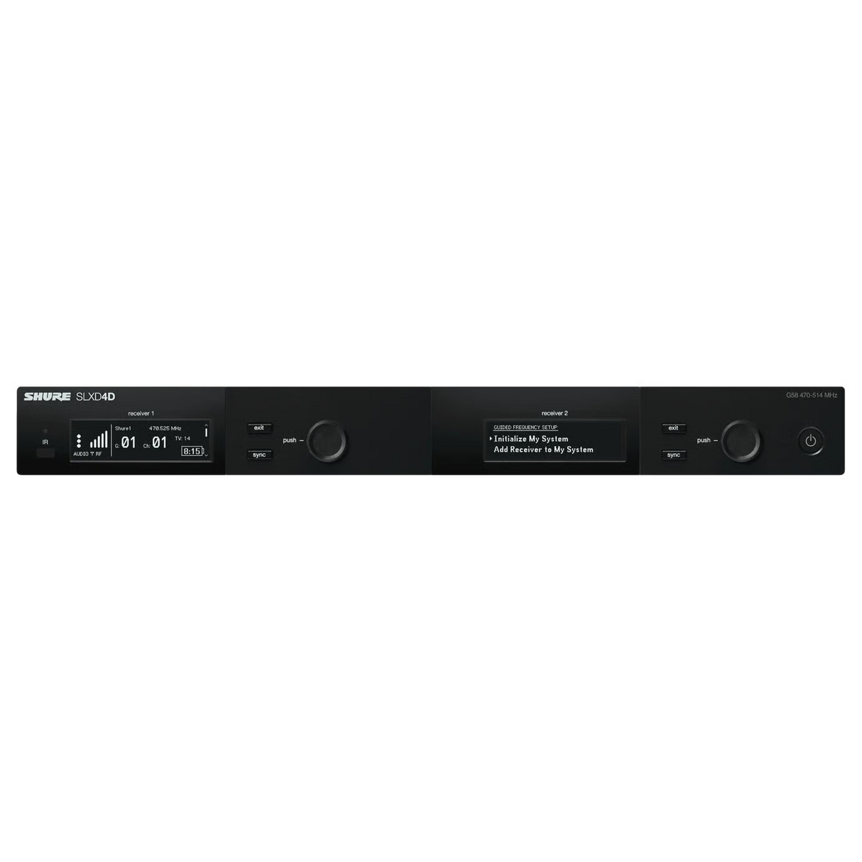Shure SLXD4D Dual-Channel Digital Wireless Receiver G58 Band Microphones Shure