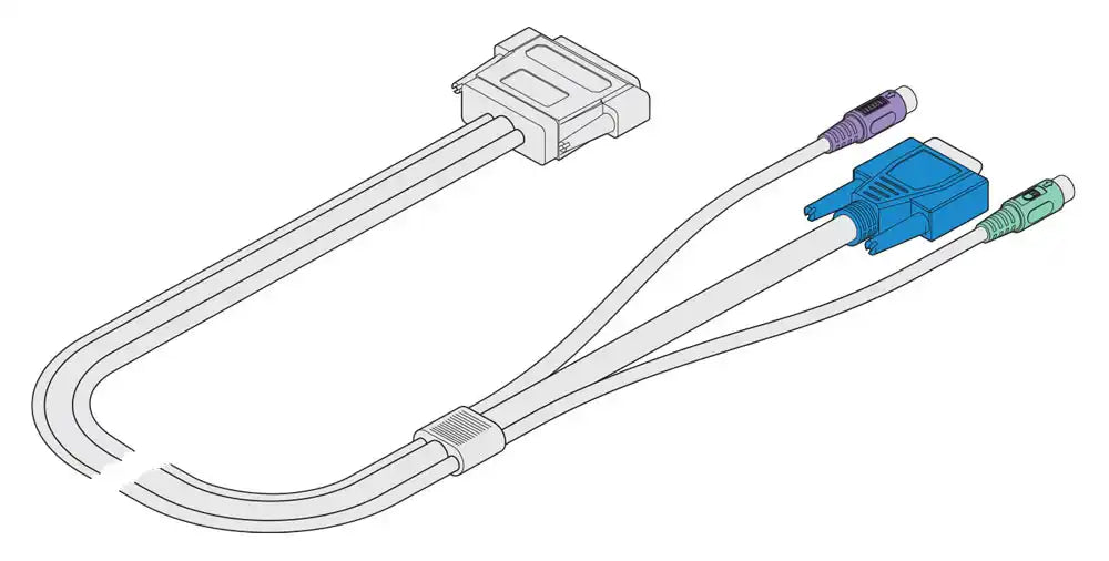 Adder VADD-PS2-2M 2m VGA PS/2 KVM Cable Audio & Video Cables Adder Technology
