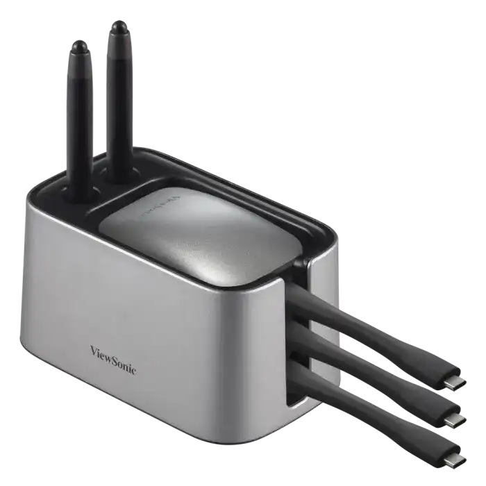 ViewSonic VB-BOX-001 ViewBoard Cast Cradle - Storage Dock for 3 Cast Buttons & 2 Pens, Grey/Black, IFP Accessory ViewSonic