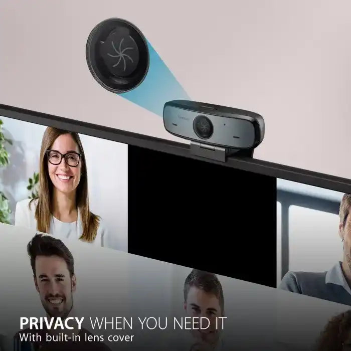 ViewSonic VB-CAM-002 Full HD 1080p USB Webcam with 90° FOV, Stereo Microphone, Privacy Shutter, 3-in-1 Mount ViewSonic