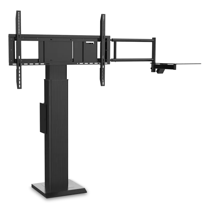ViewSonic VB-STND-004 Motorized Fixed Floor Stand, Black, 22" Smooth Lift, ADA Compliant, VESA 400x400 to 800x600mm, Swing-Arm Tray for 55"-86" Displays up to 220lbs TV & Monitor Mounts ViewSonic