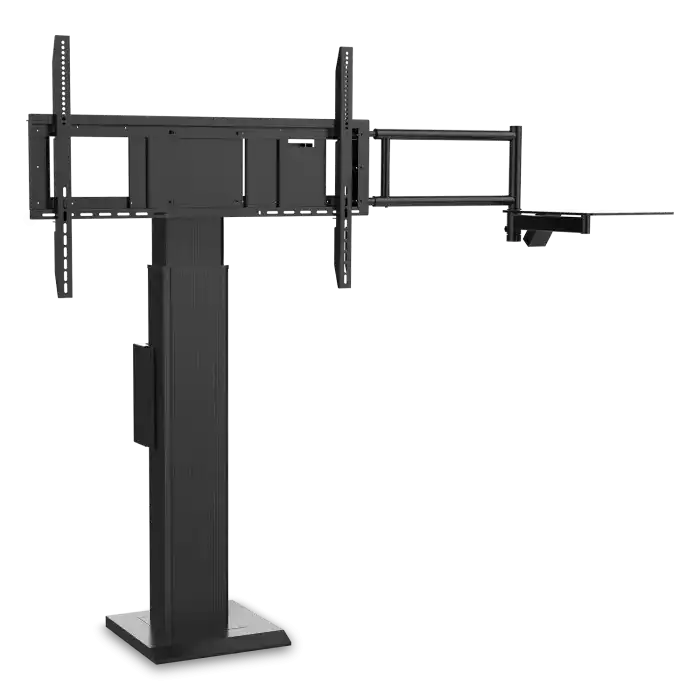 ViewSonic VB-STND-004 Motorized Fixed Floor Stand, Black, 22" Smooth Lift, ADA Compliant, VESA 400x400 to 800x600mm, Swing-Arm Tray for 55"-86" Displays up to 220lbs TV & Monitor Mounts ViewSonic