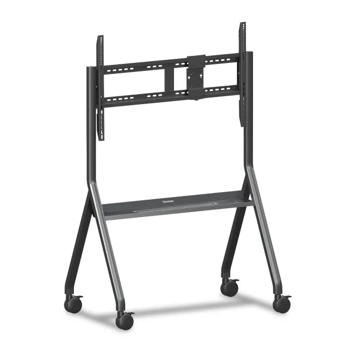 ViewSonic VB-STND-009 Slim Mobile Cart Stand, Grey, Manual Height Adjustment, 400x400 to 1000x600mm VESA, 4" 360° Lockable Casters for 55"-105" Displays up to 265lbs TV & Monitor Mounts ViewSonic