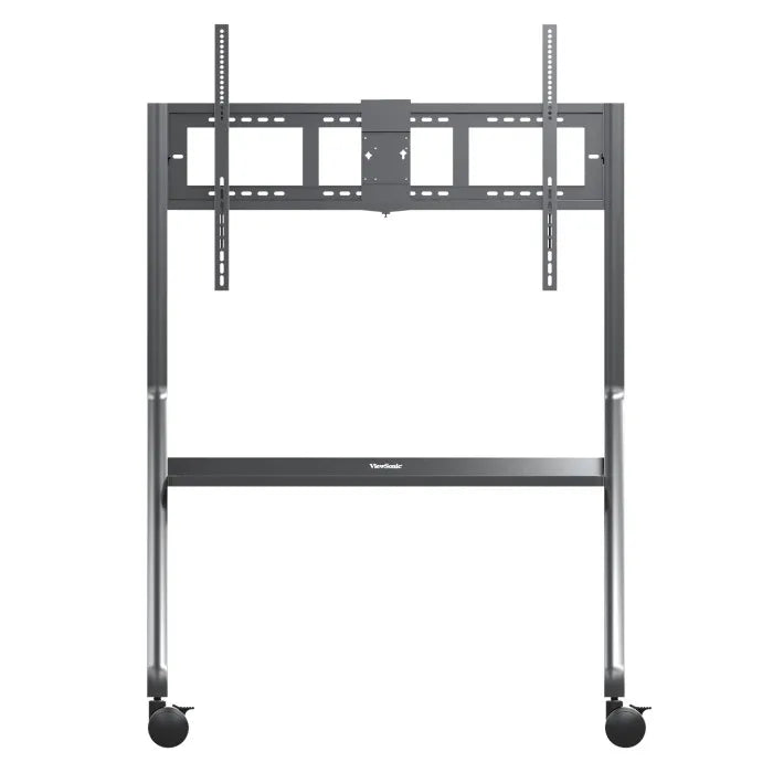 ViewSonic VB-STND-009 Slim Mobile Cart Stand, Grey, Manual Height Adjustment, 400x400 to 1000x600mm VESA, 4" 360° Lockable Casters for 55"-105" Displays up to 265lbs TV & Monitor Mounts ViewSonic