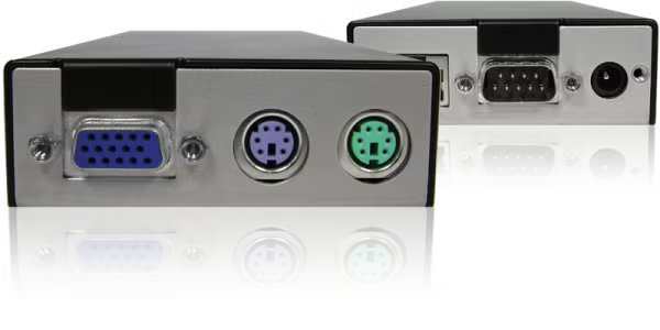 AdderLink X2-Silver DA - Dual-Access PS/2 KVM Extender with RS232 for High-Res Video over CATx up to 650ft