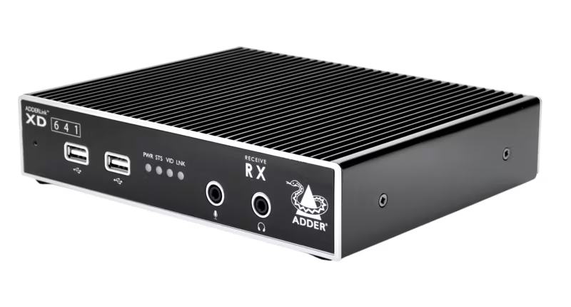 AdderLink XD641 - Single-Head 4K60 DisplayPort KVM Extender for Lossless Video and USB over CATx or Fiber