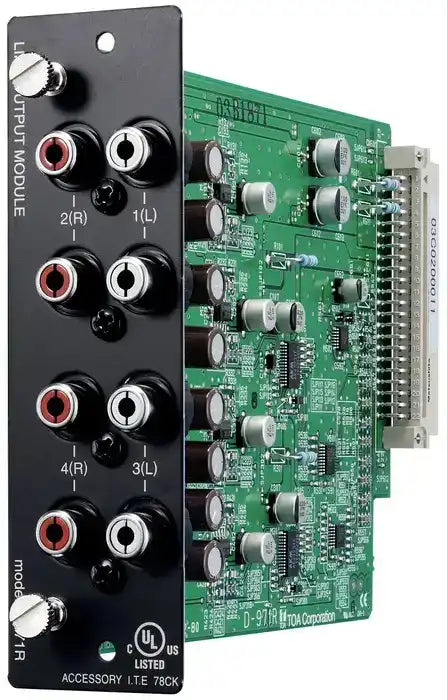 TOA D-971R 4-Channel Unbalanced Line Output Module with Stereo RCA Connectors for D-901 Digital Mixer Audio Components TOA