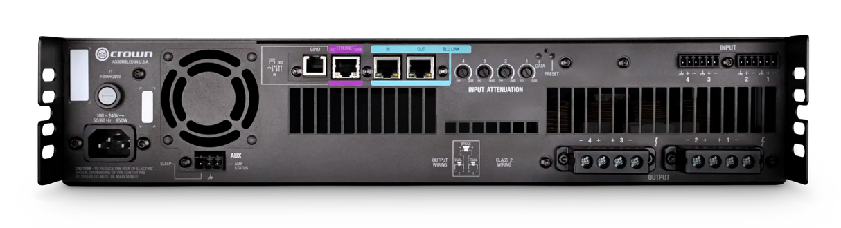 Crown DCI4X300N – 4-Channel 300W Network DriveCore Install Amplifier - rear panel