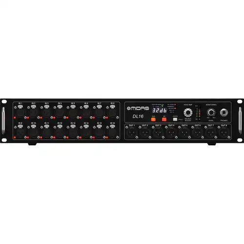 Midas DL16 I/O Stage Box with 16 Preamps Audio Mixers Midas
