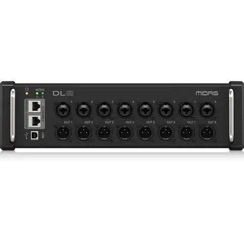 Midas DL8 PoE-Powered 8x8 Stage Box with Midas PRO Preamps Audio Mixers Midas