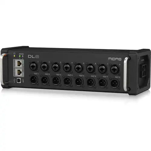 Midas DL8 PoE-Powered 8x8 Stage Box with Midas PRO Preamps Audio Mixers Midas
