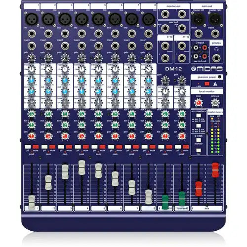 Midas DM12 12-Input Analog Live and Studio Mixer Audio Mixers Midas