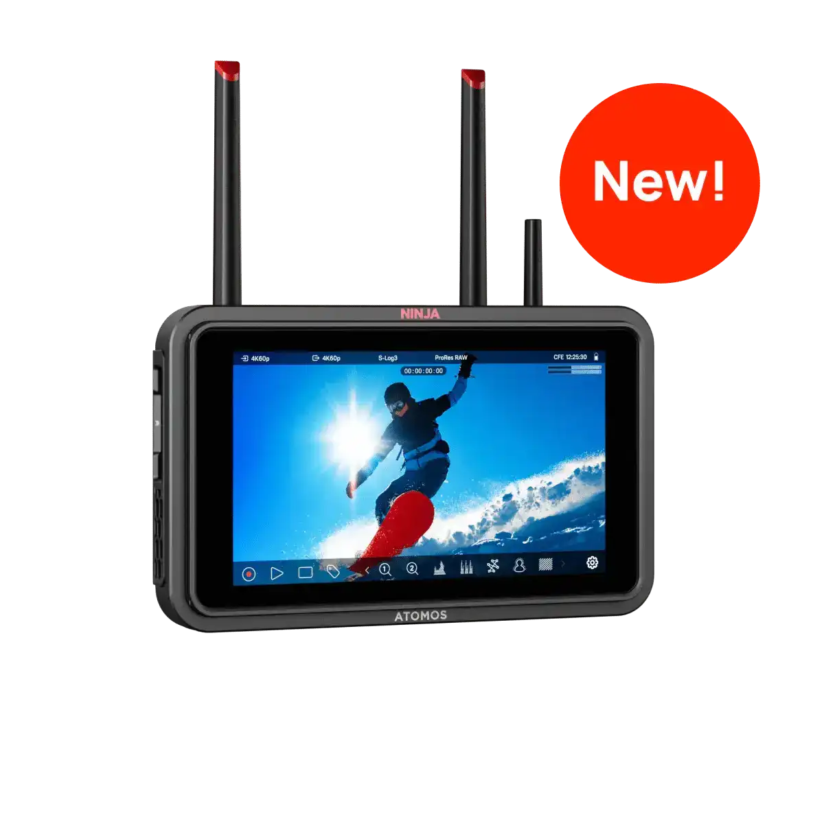 Atomos ATOMNJTX01 Ninja TX 5.2" Full HD Touchscreen Wi-Fi HDR On-Camera Monitor/Recorder, Supports 12G-SDI/4K HDMI Production Atomos