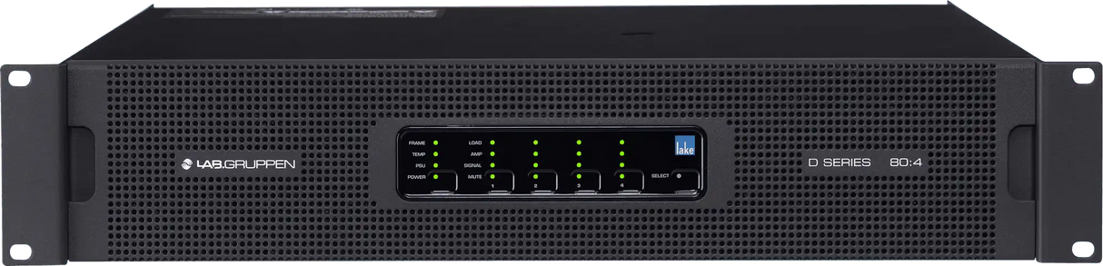 Lab Gruppen D SERIES LAKE D D 80:4L 8000W Amplifier with 4 Flexible Output-Channels, Lake Digital Signal Processing and Digital Audio Networking for Installation Applications Audio Amplifiers Lab Gruppen