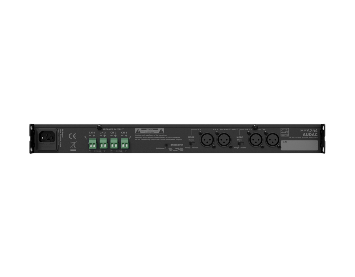 Audac ADC-EPA254 Quad-channel Class-D amplifier 4 x 250W - crossover Audio Amplifiers Audac