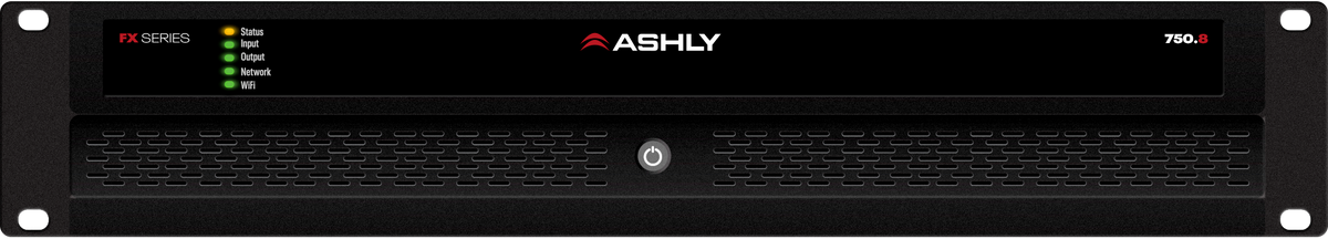 ASHLY FX750.8 8-Ch Power Amp with DSP, 8 x 750W @ 2/4 Ohms, 375W @ 8 Ohms, 4 x 1500W BR @ 70V, 2U Amplifiers Ashly