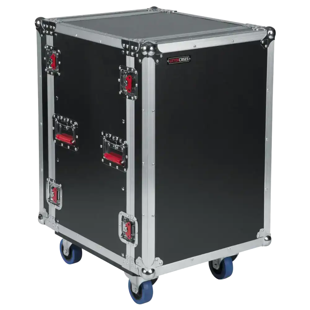 Gator G-TOUR 16U CAST 16RU ATA Flight Rack Case with Casters, 17" Deep AV Carts Gator
