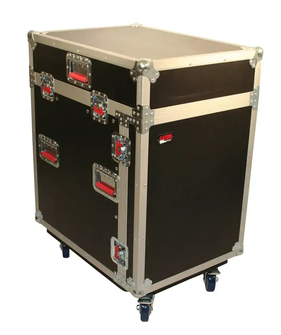 Gator G-TOUR-GRC12X12 12RU Top, 12RU Bottom Console ATA Flight Rack Case AV Carts Gator