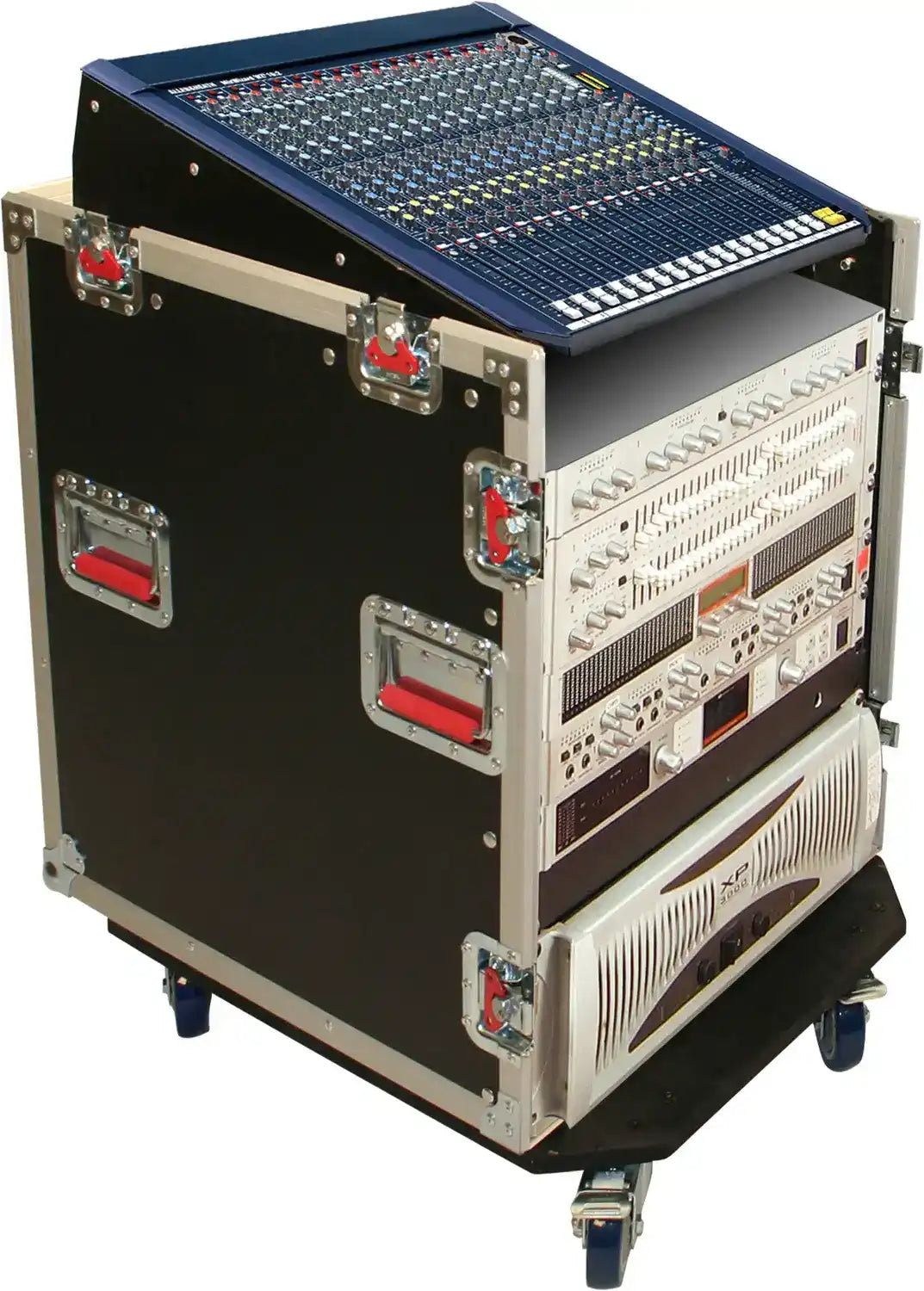 Gator G-TOUR-GRC12X12 12RU Top, 12RU Bottom Console ATA Flight Rack Case AV Carts Gator