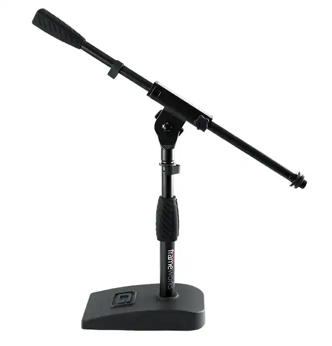 Gator Frameworks Kick Drum / Amplifier Compact Mic Stand with Single-Section Boom Microphone Accessories Gator