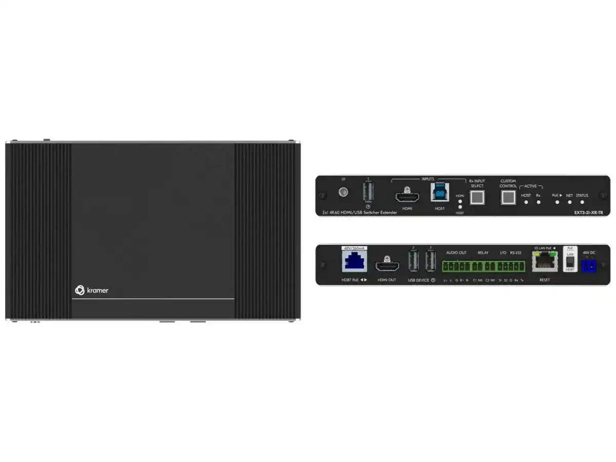 Kramer EXT3-21-XR-TR 2x1 4K60 HDMI/USB Switcher Extender over HDBaseT 3.0 Video Transmitters Kramer