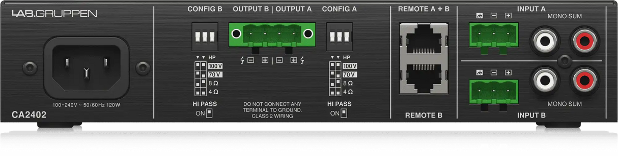 Lab Gruppen CA2402 2 x 240W Commercial Amplifier with Energy Star Certification Audio Amplifiers Lab Gruppen