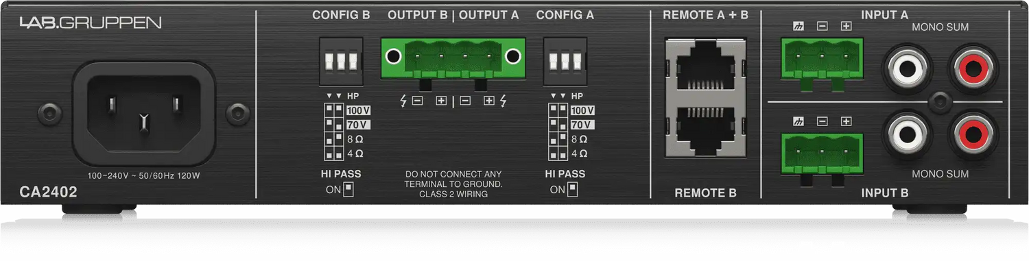 Lab Gruppen CA2402 2 x 240W Commercial Amplifier with Energy Star Certification Audio Amplifiers Lab Gruppen