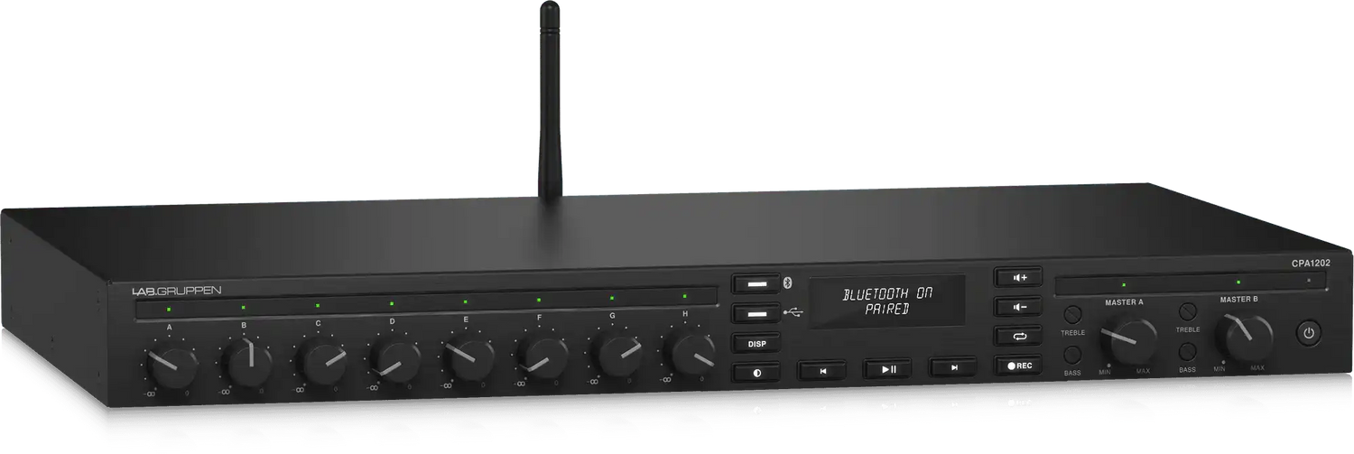 Lab Gruppen CPA1202 2 x 120W Commercial Mixer Amplifier with 8 Inputs, Bluetooth Audio Amplifiers Lab Gruppen