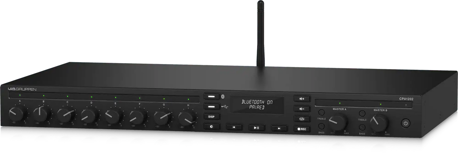Lab Gruppen CPA1202 2 x 120W Commercial Mixer Amplifier with 8 Inputs, Bluetooth Audio Amplifiers Lab Gruppen