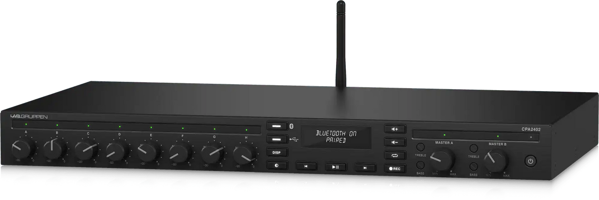 Lab Gruppen CPA2402 2 x 240 Watt Commercial Mixer Amplifier with 8 Inputs, Bluetooth Streaming, USB Media Player Audio Amplifiers Lab Gruppen