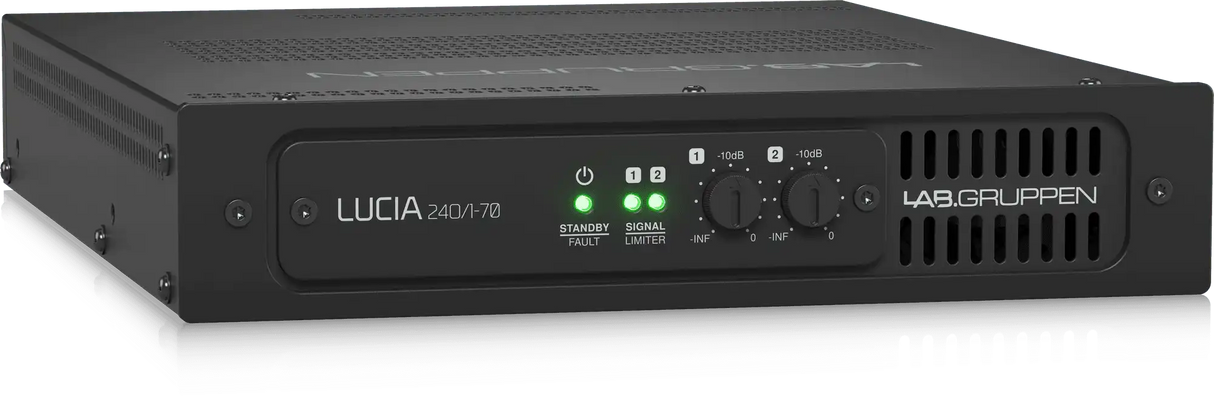 Lab Gruppen LUCIA 240/1-70 Compact Mono Amplifier for High-Impedance 70V Installations (1 x 240W) - LUCIA240/1-70 Audio Amplifiers Lab Gruppen