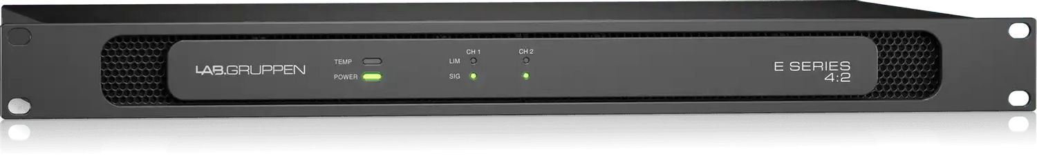 Lab Gruppen E4:2 - 400 Watt Amplifier with 2 Flexible Output Channels for Installation Applications Audio Amplifiers Lab Gruppen