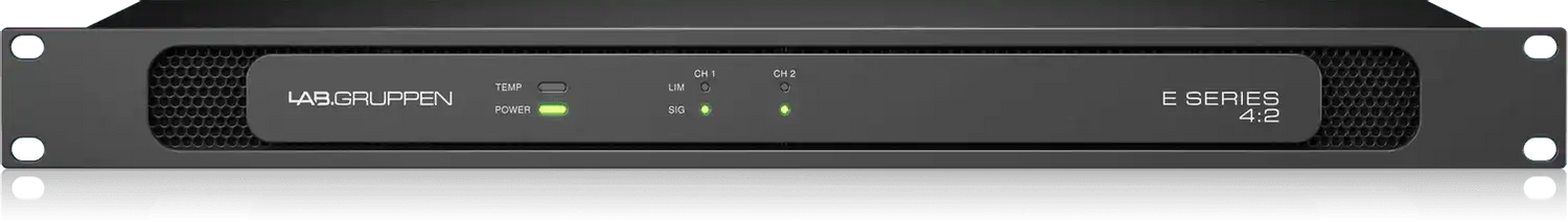Lab Gruppen E4:2 - 400 Watt Amplifier with 2 Flexible Output Channels for Installation Applications Audio Amplifiers Lab Gruppen