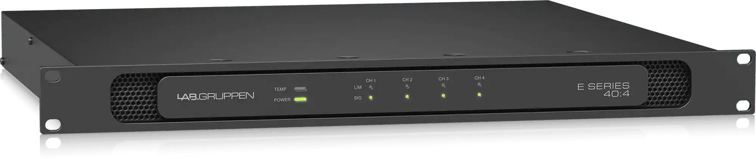 Lab Gruppen E 40:4 4,000 Watt Amplifier with 4 Flexible Output Channels for Installation Applications Audio Amplifiers Lab Gruppen