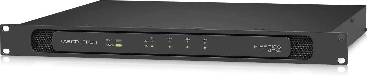 Lab Gruppen E 40:4 4,000 Watt Amplifier with 4 Flexible Output Channels for Installation Applications Audio Amplifiers Lab Gruppen