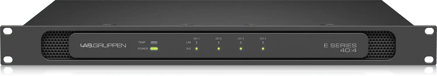 Lab Gruppen E 40:4 4,000 Watt Amplifier with 4 Flexible Output Channels for Installation Applications Audio Amplifiers Lab Gruppen