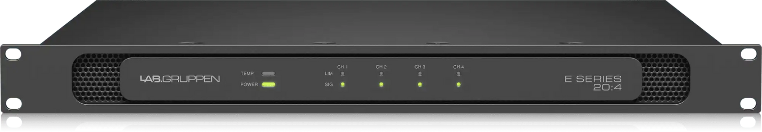 Lab Gruppen E 20:4 2,000 Watt Amplifier with 4 Flexible Output Channels for Installation Applications Audio Amplifiers Lab Gruppen