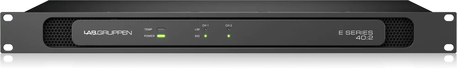 Lab Gruppen E 40:2 4,000 Watt Amplifier with 2 Flexible Output Channels for Installation Applications Audio Amplifiers Lab Gruppen